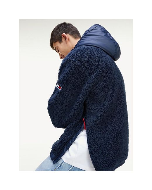 Tommy Hilfiger Fleece Popover-Sherpa-Jacke mit Logo in Blau für Herren |  Lyst DE