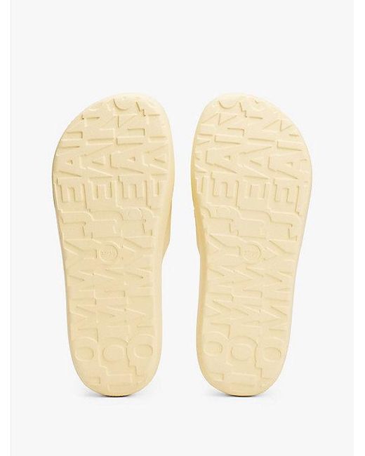 Chanclas Con Plataforma Y Logo Tommy Hilfiger de color Natural