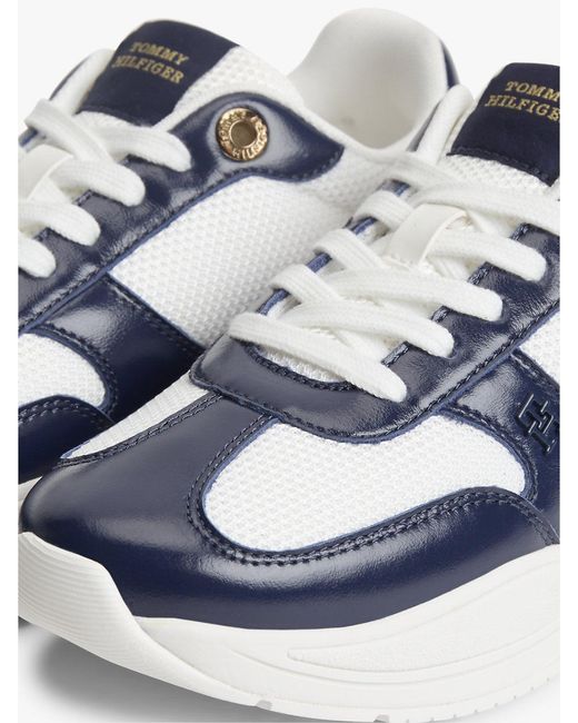 Tommy Hilfiger Pink Th Monogram Mixed Texture Leather Trainers