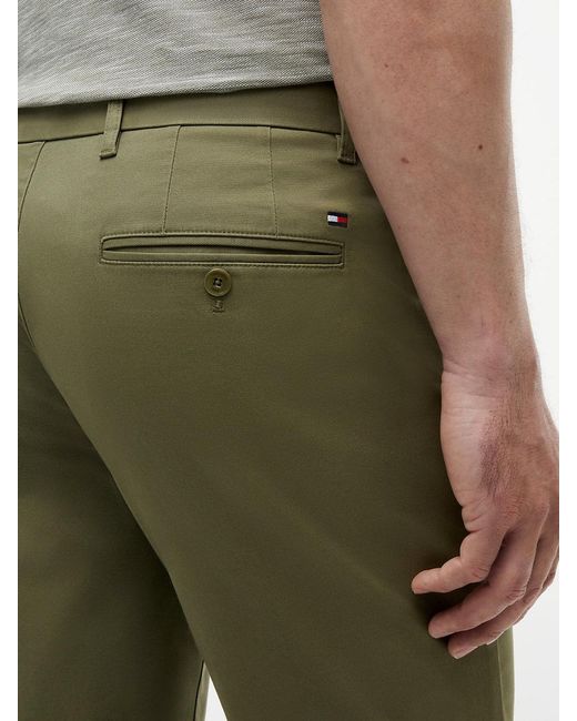 Tommy Hilfiger Green 1985 Denton Slim Straight Twill Chinos for men