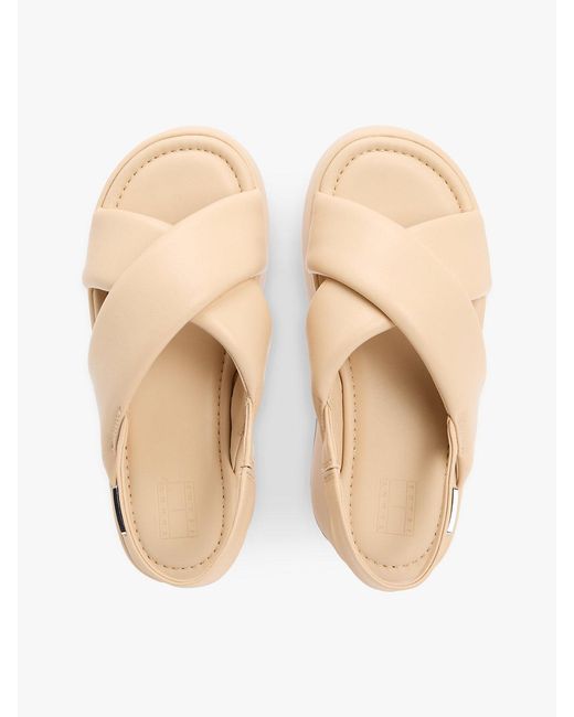 Tommy Hilfiger Natural Padded Strap Wedge Sandals