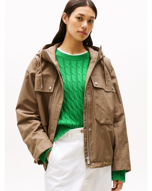 Tommy Hilfiger Green Oversized Pocket Relaxed Parka