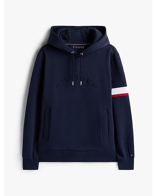 Tommy Hilfiger Fleece Hoodie Met Logo in het Blue voor heren