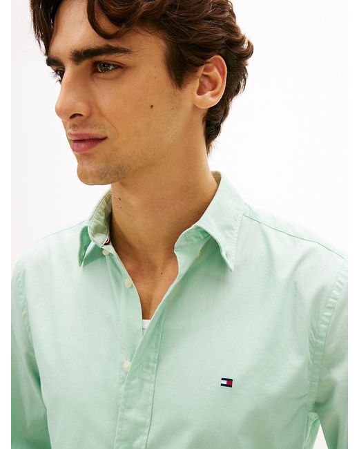 Tommy Hilfiger Brown Flex Poplin Regular Long Sleeve Shirts for men