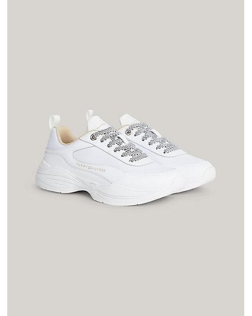 Zapatillas de estilo running con suela gruesa Tommy Hilfiger de color White