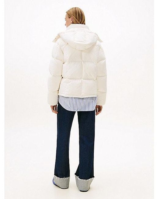Tommy Hilfiger Alaska Pufferjack Met Donsvulling En Capuchon in het White