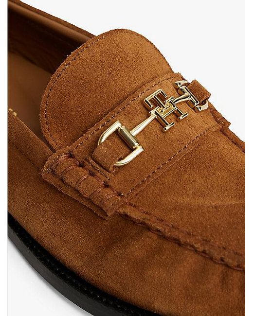 Tommy Hilfiger Suède Loafer Met Paardenbit-Detail in het White