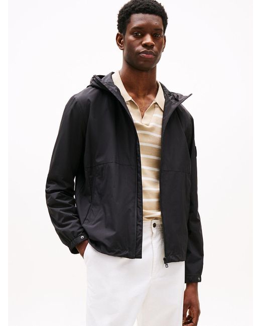 Giacca Con Cappuccio E Patch Logo di Tommy Hilfiger in Black da Uomo