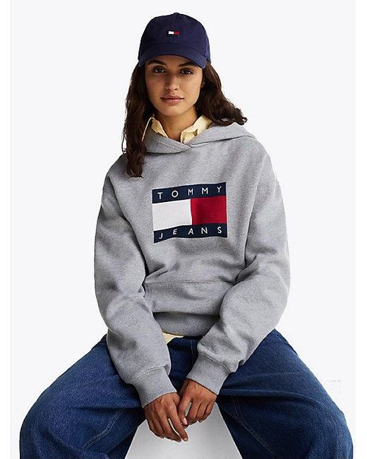 Sudadera De Corte Amplio Con Capucha Tommy Hilfiger de color Gray