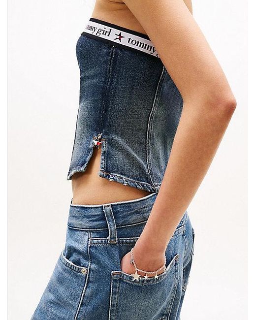 Camiseta Tubo Vaquera Tommy Girl Tommy Hilfiger de color Blue