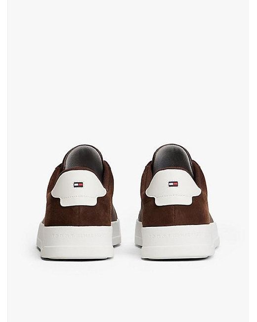 Tommy Hilfiger Court-Sneaker Aus Leder Mit Strukturmix in Brown für Herren