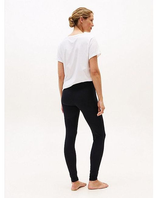 Tommy Hilfiger Lange Legging Met Logotailleband in het White