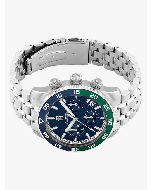Tommy Hilfiger Gray Stainless Steel Ombré Bezel Chronograph Watch for men