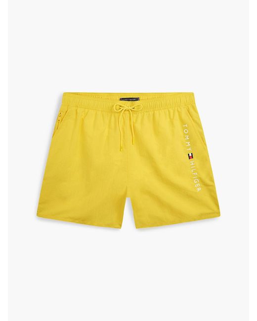 Tommy Hilfiger White Original Logo Mid Length Swim Shorts for men