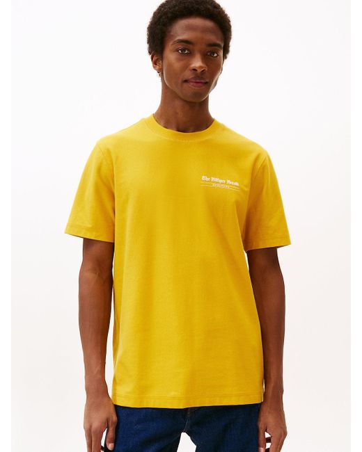 Tommy Hilfiger Yellow Back Logo Jersey Crew Neck T-shirt for men