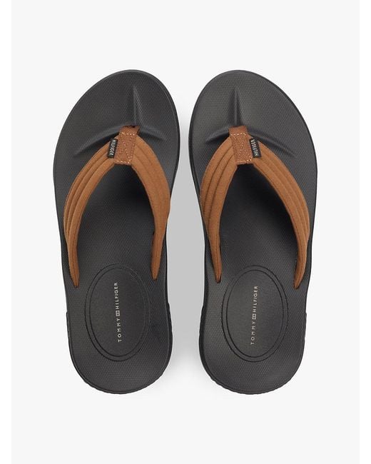 Tommy Hilfiger White Padded Strap Contoured Footbed Flip-Flops for men