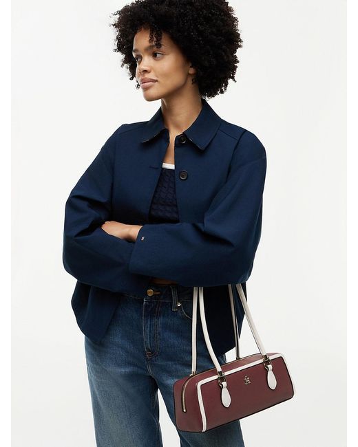 Tommy Hilfiger White Colour-Blocked Rectangular Shoulder Bag