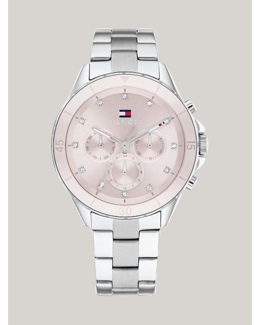 Tommy Hilfiger White Pink Dial Stainless Steel Bracelet Watch