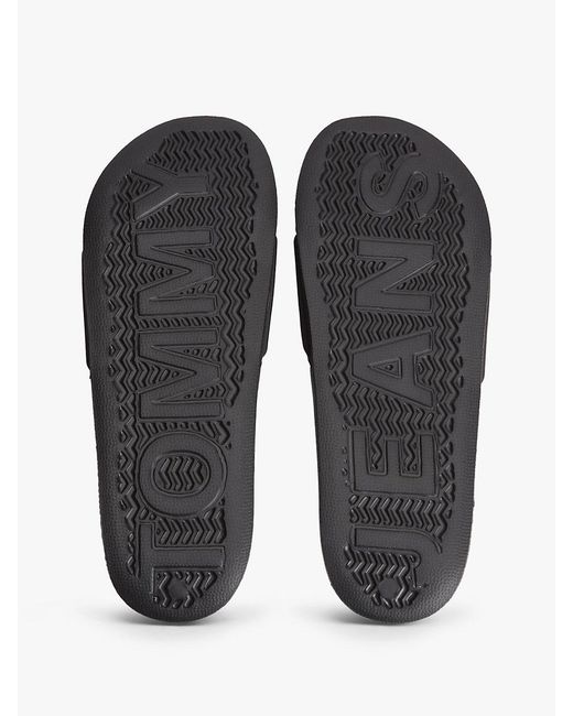Tommy Hilfiger White Logo Strap Pool Slides for men