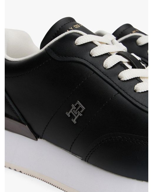 Baskets Chunky En Cuir À Semelle Crantée Tommy Hilfiger en coloris Black