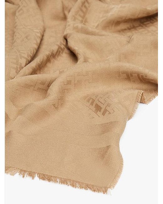 Tommy Hilfiger Sjaal Met Th-Monogram En Franjes in het Natural