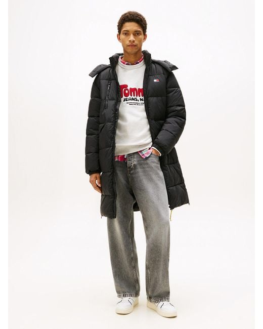 Parka Longue Décontractée À Capuche Tommy Hilfiger pour homme en coloris Black
