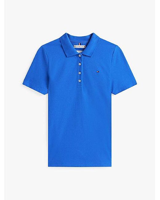 Tommy Hilfiger Blue 1985 Slim Fit Poloshirt Aus Stretch-Piqué