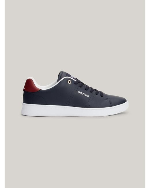 Tommy Hilfiger Blue Contrast Heel Cupsole Court Trainers for men