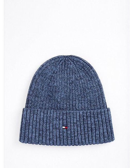 Tommy Hilfiger Beanie Met Kasjmier En Hilfiger-Vlag in het Blue voor heren
