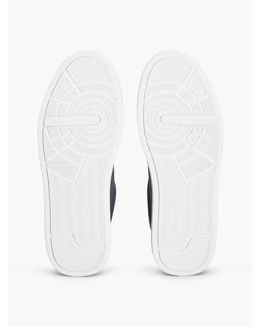 Tommy Hilfiger Blue Logo Court Trainers With Leather for men