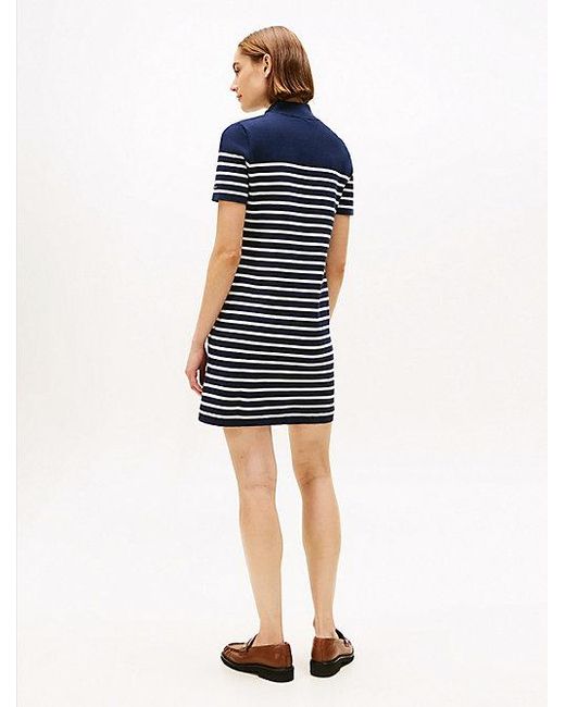 Vestido Sudadera Con Cuello Perkins Tommy Hilfiger de color White