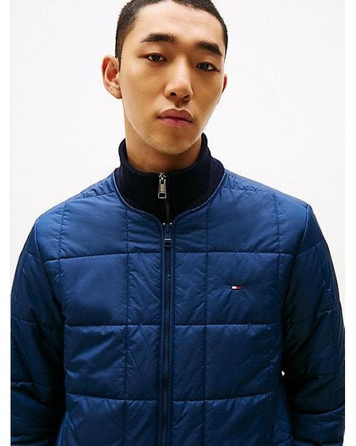 Tommy Hilfiger Regular Fit Vierkant Quilted Jack in het Blue voor heren