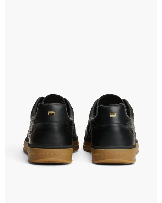 Tommy Hilfiger Blue Luxe Cutout Leather Trainers for men