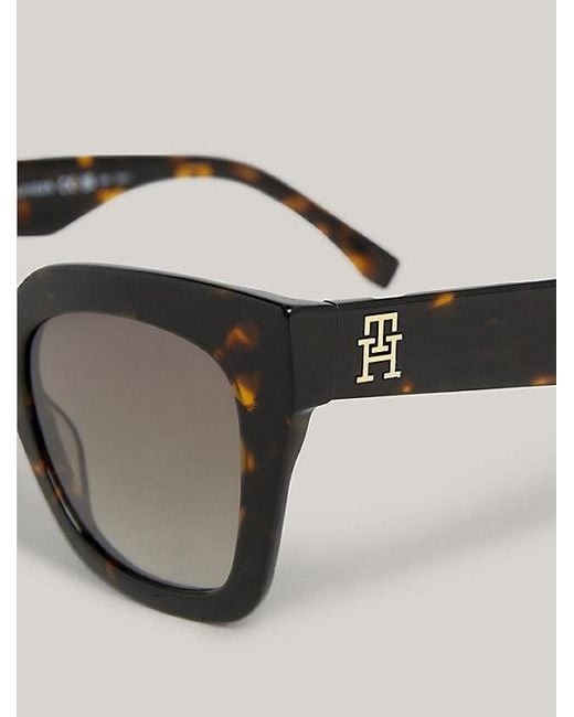 Tommy Hilfiger Brown Oversize Butterfly-Sonnenbrille mit TH-Monogramm