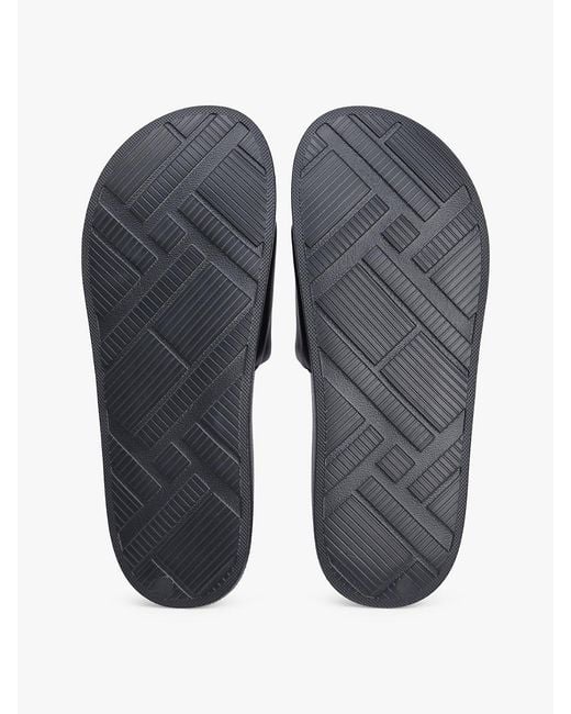 Tommy Hilfiger White Crest Appliqué Pool Slides for men