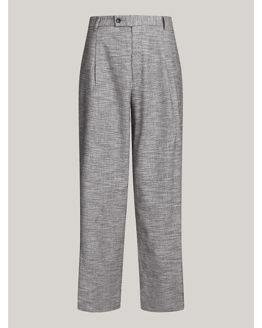 Tommy Hilfiger Gray Pleated Leg Regular Trousers for men