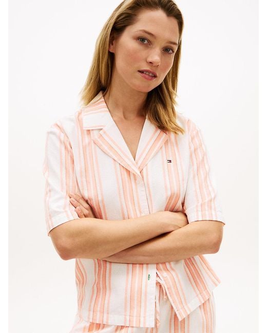 Tommy Hilfiger Pink Essential Shorts Pyjama Set With Linen