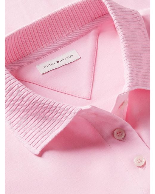 Tommy Hilfiger Pink Relaxed Fit Interlock Knit Polo Shirt