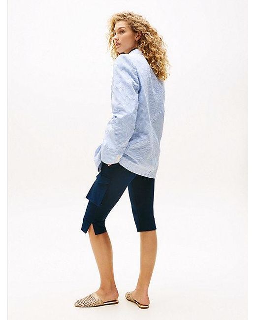 Tommy Hilfiger The Runway Collection Oversized Gestreepte Blazer in het Blue