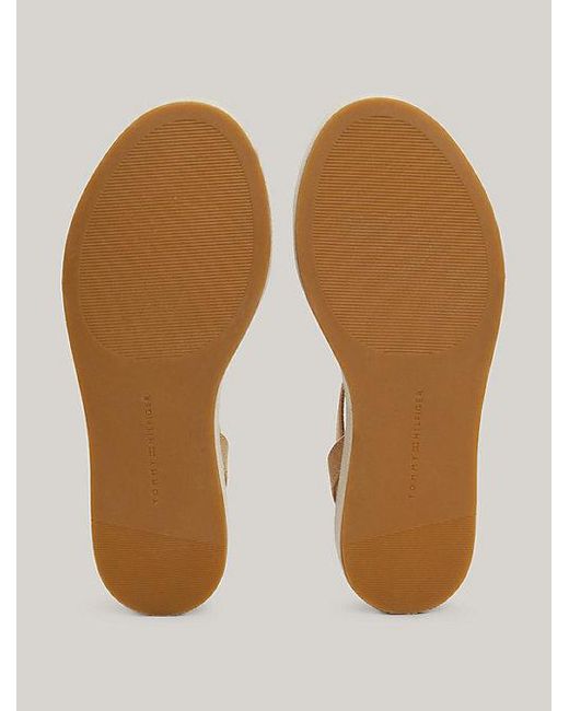 Tommy Hilfiger Natural Flatform-Sandale aus Leinen
