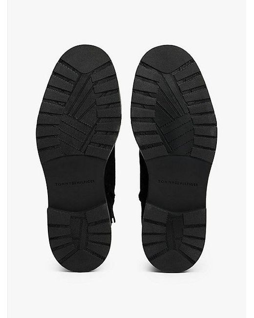 Tommy Hilfiger Suède Boots Met Profielzool En Moccasin-Neus in het Black voor heren