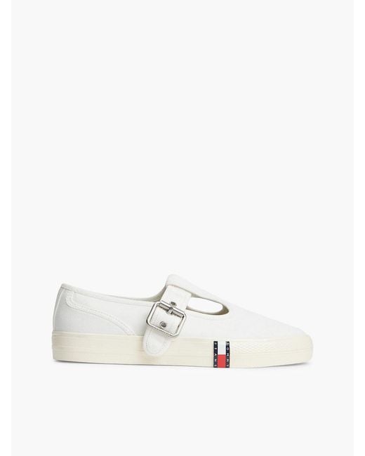 Tommy Hilfiger White Archive Mary Jane Buckle Trainers