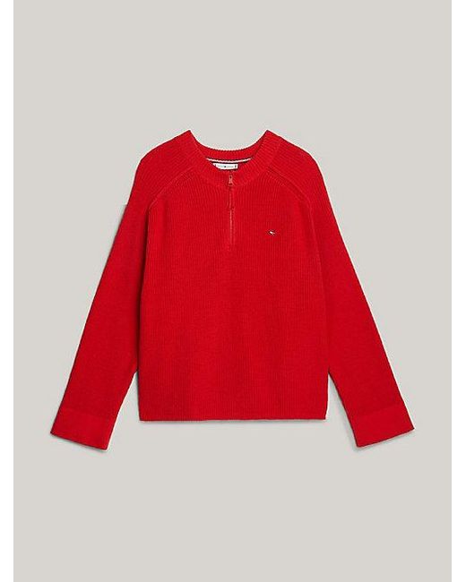 Tommy Hilfiger Red Adaptive Relaxed Fit Reißverschluss-Pullover