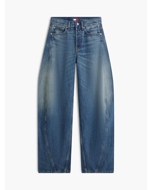 Tommy Hilfiger Blue Twisted Seam Mid Rise Barrel Jeans