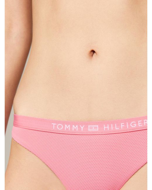 Tommy Hilfiger Pink Tonal Logo Hipster Bikini Bottoms