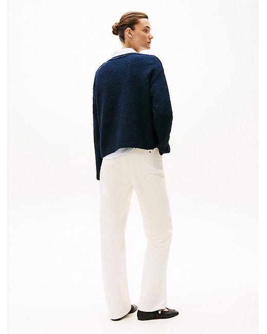 Tommy Hilfiger Blue Pullover Aus Strukturstrick Mit Knöpfen