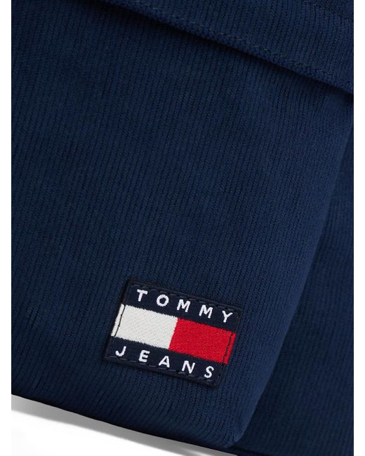Tommy Hilfiger Blue Essential Corduroy Logo Dome Backpack for men