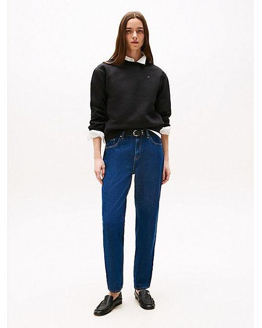 Tommy Hilfiger Sweatshirt Met Ronde Hals En Geborduurde Vlag in het Black