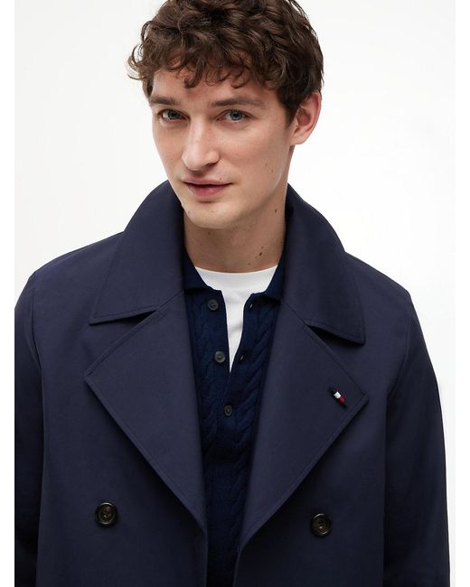 Tommy Hilfiger Blue Tech Regular Fit Double Faced Coat for men