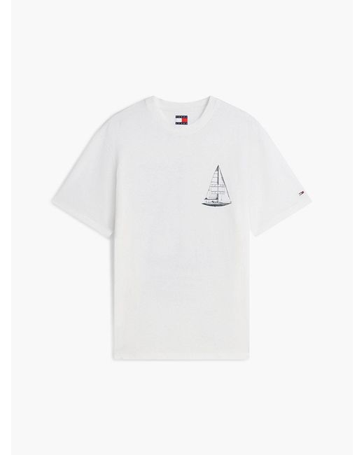 Tommy Hilfiger White Back Graphic Relaxed Jersey T-Shirt for men